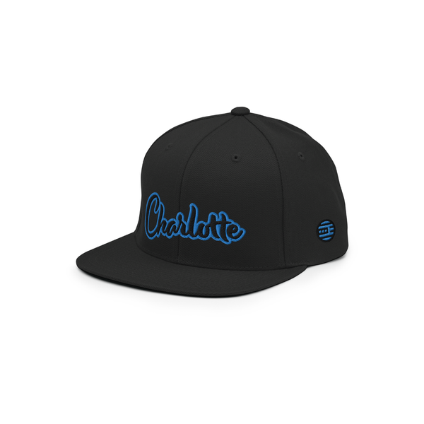 Charlotte Logo Snapback Hat in Black by Authnik Brand Alliance in Charlotte