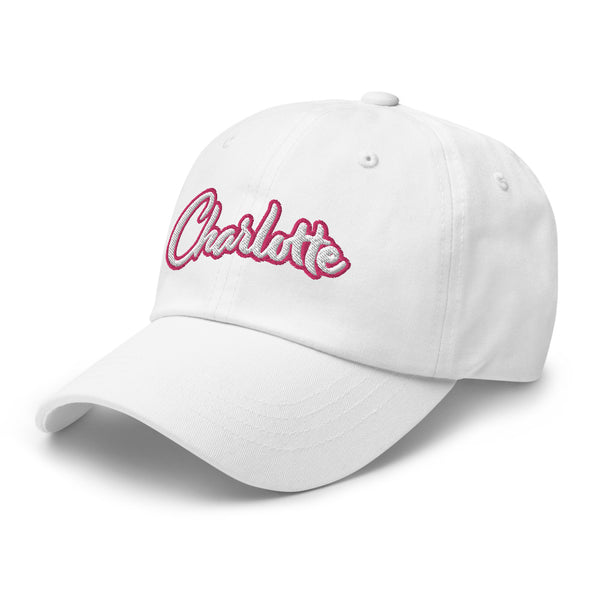 Charlotte Dad Hat White And Pink Designed By Authnik Brand Alliance